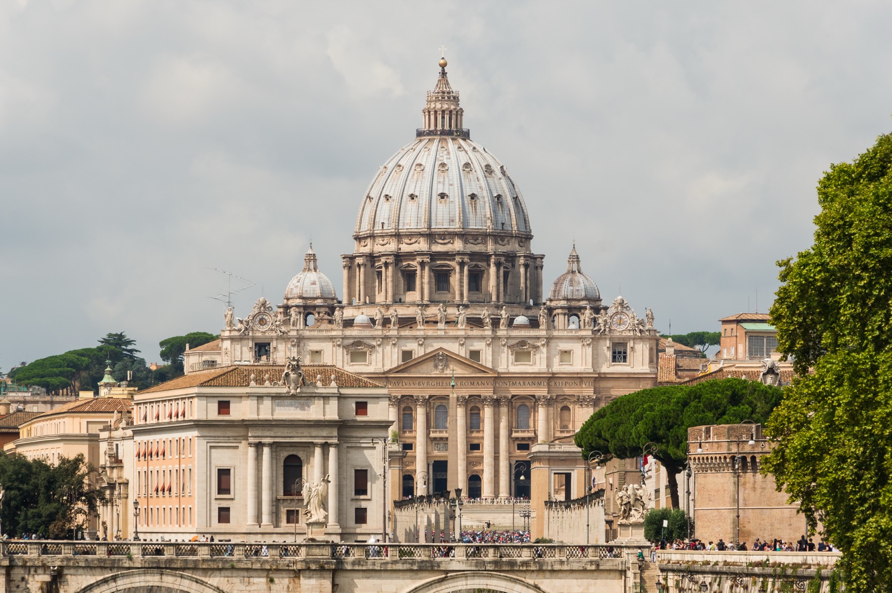 The facade of St. Peter's Basilica in the Vatican.